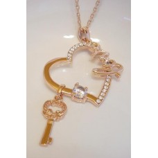 Pandantiv fantezie placat cu aur 18K si cristale Rhinestone